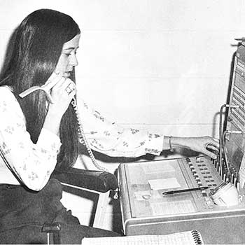 Margie at the switchboard in the seventies