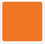 Solid orange square with rounded corners and a thin white border.