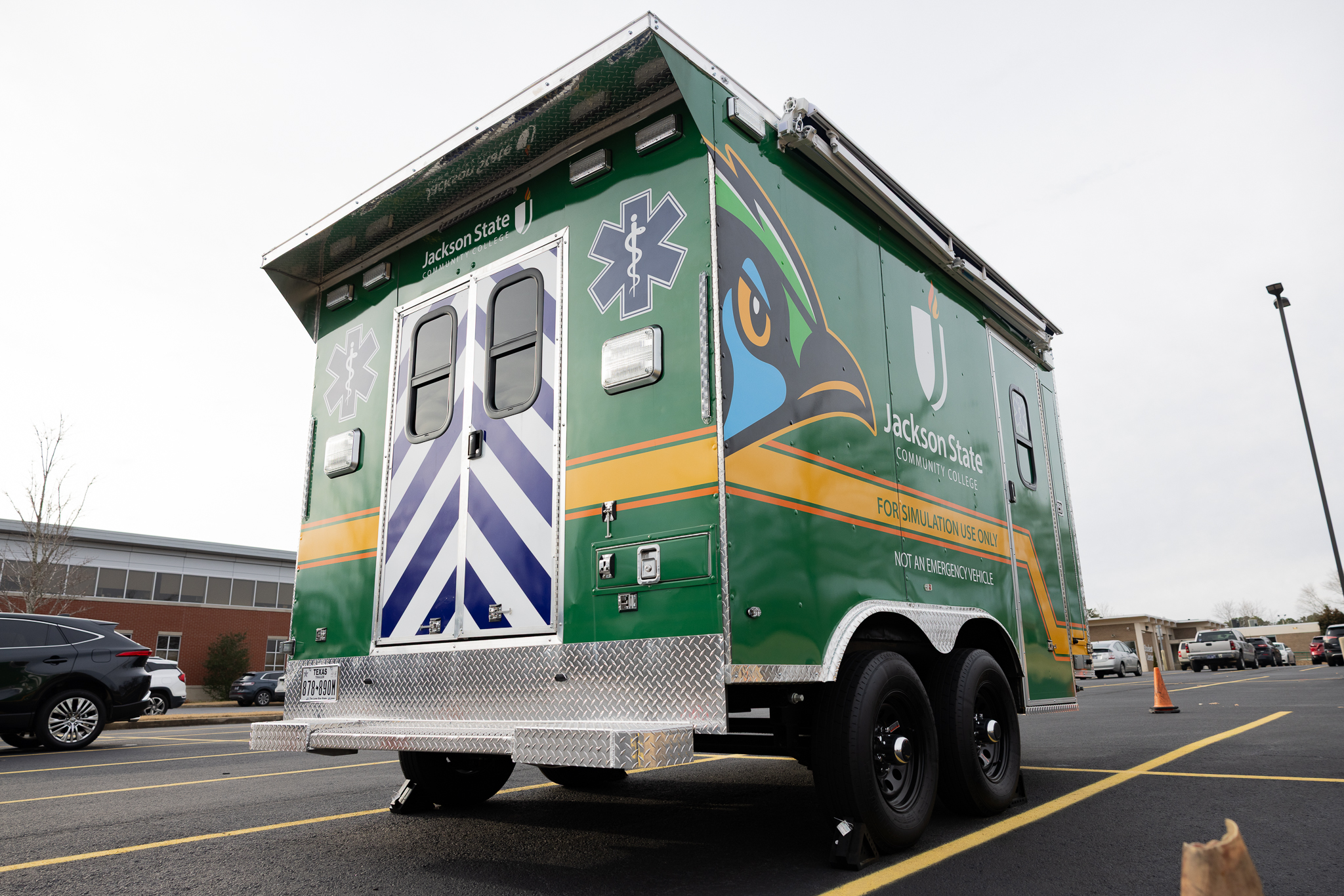 Rear view of the JSCC EMT/Paramedic Ambulance Simulator